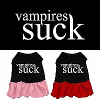 Vampires Suck Screen Print Dress Black with Red Med