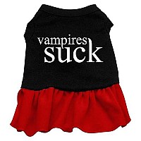 Vampires Suck Screen Print Dress Black with Red Med