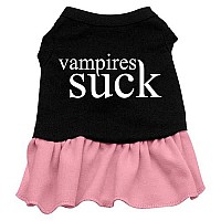 Vampires Suck Screen Print Dress Black with Red Med