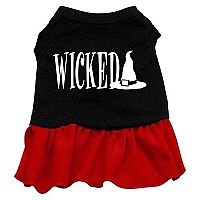 Wicked Screen Print Dress Black with Red Med