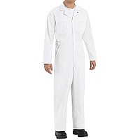 Red Kap Mens Twill Action Back Coverall White Small