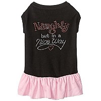 Rhinestone Naughty but in a nice way Dress Black with Light Pink Lg