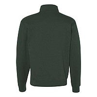 Jerzees Nublend Cadet Collar Quarterzip Sweatshirt Forest Green L