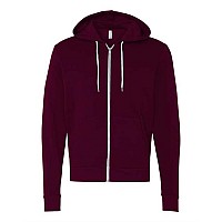 Bella Canvas Unisex Sponge Fleece Fullzip Hoodie Maroon Xs