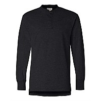 J America Vintage Brushed Jersey Henley Black Xl