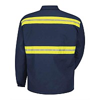 Red Kap Enhanced Visibility Permalined Panel Jacket Long Sizes Navy Lt