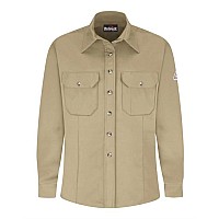 Bulwark Womens Dress Uniform Shirt Excel Fr Comfortouch Khaki L