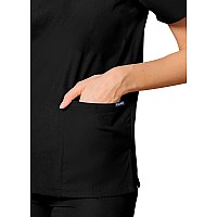 Adar Uniforms Universal Unisex Scrubs Unisex Drawstring Scrub Set 701 Black 3X