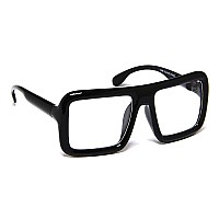 Black Thick Square Glasses Clear Lens Eyeglasses Frame Super Oversized Fashion