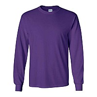 Gildan Ultra Cotton Long Sleeve Tshirt Purple Xl