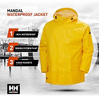 Hellyhansen Workwear Mandal Adjustable Waterproof Jackets For Men Heavy Duty Comfortable Pvccoated Protective Rain Coat Lig