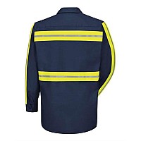 Red Kap Industrial Enhancedvisibility Long Sleeve Work Shirt Navy S