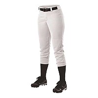 Alleson Athletic Womens Belt Loop Fastpitch Pants White L