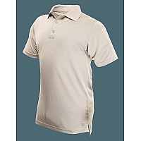 Performance Polo Short Sleeve Silver Tan Mens Polyester Xl