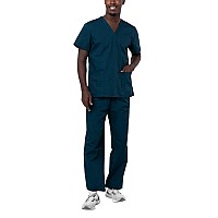 Adar Uniforms Universal Unisex Scrubs Unisex Drawstring Scrub Set 701 Caribbean Blue L