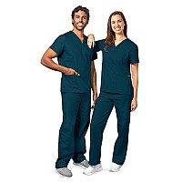 Adar Uniforms Universal Unisex Scrubs Unisex Drawstring Scrub Set 701 Caribbean Blue L