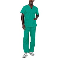 Adar Universal Unisex Scrubs Unisex Drawstring Scrub Set 701 Surgical Green L