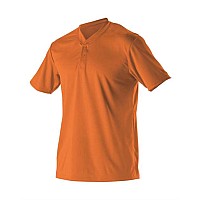 Alleson Athletic Youth Baseball Two Button Henley Jersey Orange Xxs