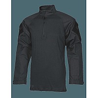 14 Zip Combat Shirt Long Sleeve Black Mens 5050 Nyco 2Xlr