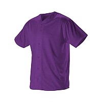 Alleson Athletic Full Button Lightweight Baseball Jersey Purple Xl