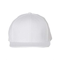 Flexfit 110 Flat Bill Snapback Cap White One Size