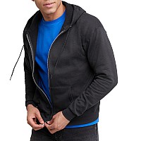 Hanes Mens Fullzip Ecosmart Hoodie Athletic Sweatshirts Black Large Us