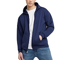 Hanes Mens Fullzip Ecosmart Hoodie Navy Large