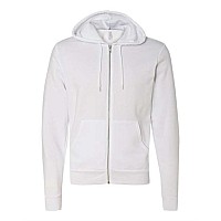 Bella Canvas Unisex Sponge Fleece Fullzip Hoodie White Xs