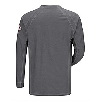 Bulwark Long Sleeve Henley Long Sizes Charcoal Lt