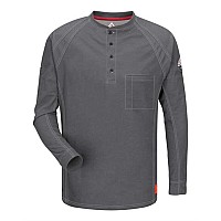 Bulwark Long Sleeve Henley Charcoal L