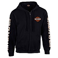 Harleydavidson Mens Hooded Sweatshirt Bar Shield Zip Black 30299142 Xl