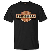 Harleydavidson Mens Distressed Elongated Bar Shield Black Tee 30296553 3Xl