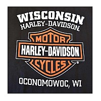 Harleydavidson Mens Distressed Elongated Bar Shield Black Tee 30296553 3Xl