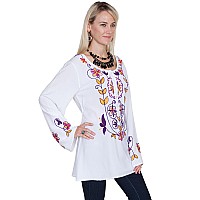 Floral Emb Blouse Wbell Sleeves