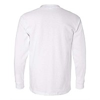 Bayside Usamade Long Sleeve Tshirt With A Pocket White Xl