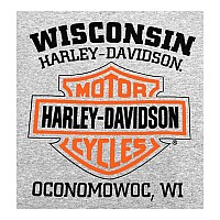 Harleydavidson Mens Sweatshirt Bar Shield Hoodie Gray 30296627 L