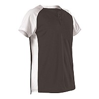 Girls Two Button Fastpitch Jersey Black White