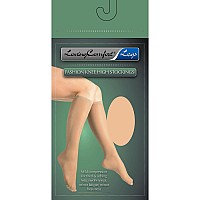 Loving Comfort Fashion Knee High Stockings Sheer Mild Compression Beige Large 1Pr