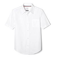 French Toast Boys Short Sleeve Classic Poplin Dress Shirt Standard Husky White 14