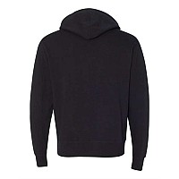 Independent Trading Co Unisex Heathered French Terry Fullzip Hooded Sweatshirt Black M