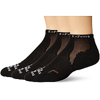 Thorlo Womens Experia Micromini Crew Sock 3 Pack Blackblack 10