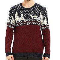 V28 Mens Christmas Reindeer Snowman Penguin Santa And Snowflake Sweater Large Reindeerfs