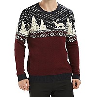 V28 Mens Christmas Reindeer Snowman Penguin Santa And Snowflake Sweater Large Reindeerfs