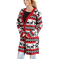 Womens Oversized Christmas Reindeer Cardigan Xx Large Red Reindeer Cardigan