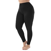 Zerdocean Womens Plus Size Modal Lightweight Full Length Leggings Black 2X