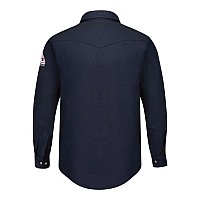 Bulwark Snapfront Uniform Shirt Nomex Iiia 45 Oz Navy S