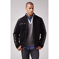 Wool Leather Racing Style Jacket Black 58004Xl