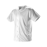 Alleson Athletic Full Button Lightweight Baseball Jersey White M