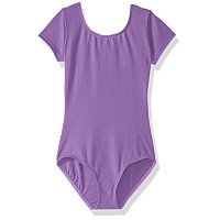 Capezio Short Sleeve Leotard Girls Vibrant Violet Large