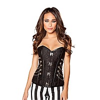 4565 Elegant Corset With Front Clasp Black Large